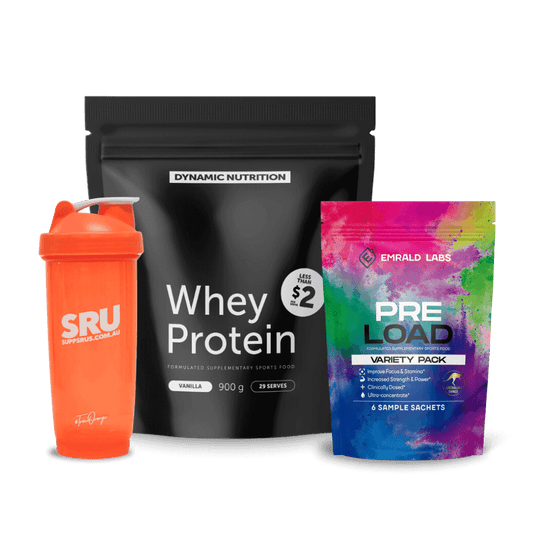 Dynamic Nutrition Whey + Free Shaker & Pre Load Variety Pack