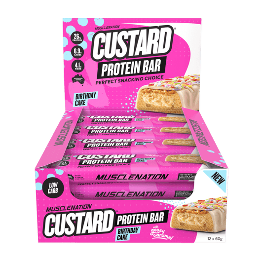 Muscle Nation - CUSTARD PROTEIN BAR & MN-BAR-BOX12-Birthday