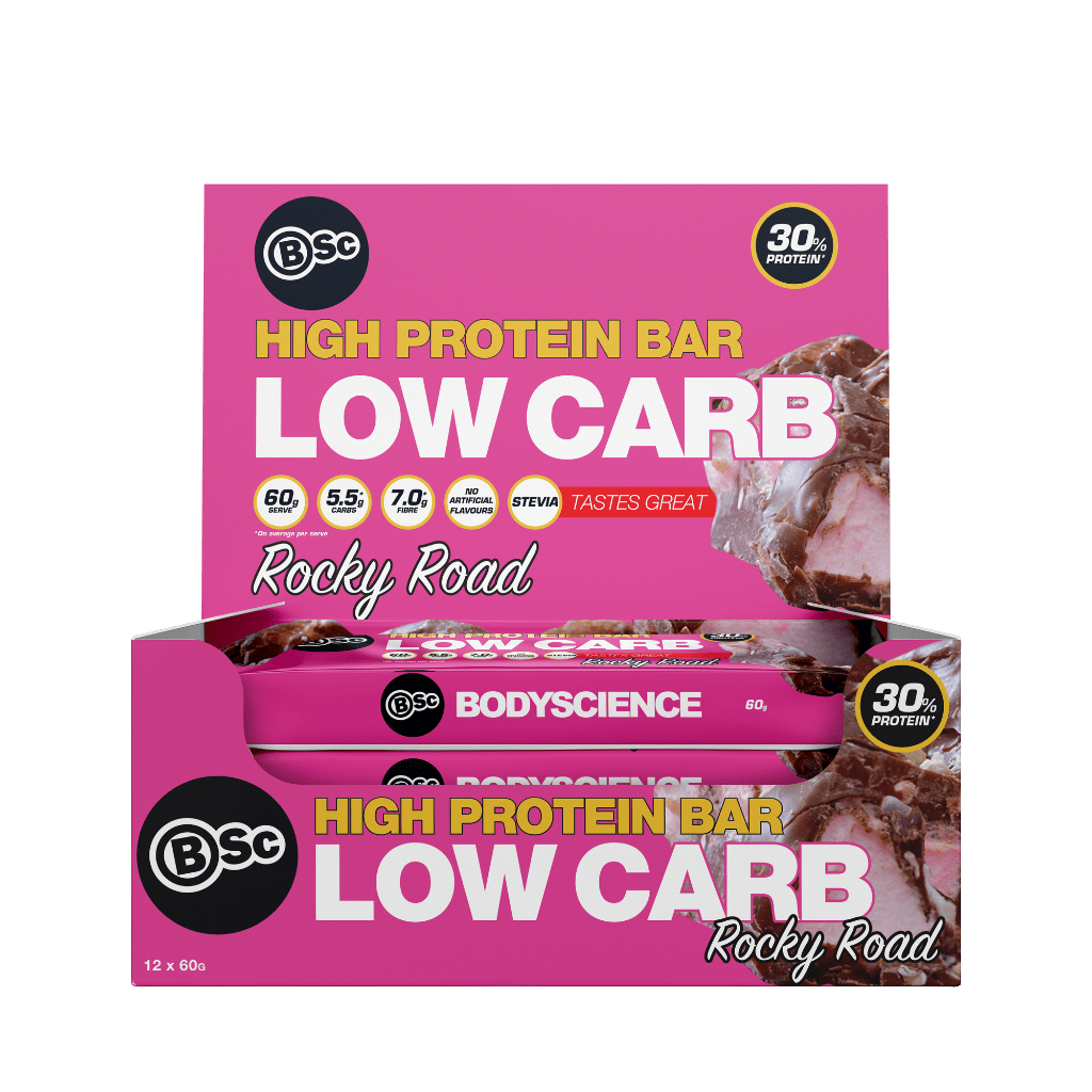 BSC ( Body Science ) configurable 12 x 60g Bars (1 Box) / ROCKY ROAD Body Science - High Protein Low Carb Bar