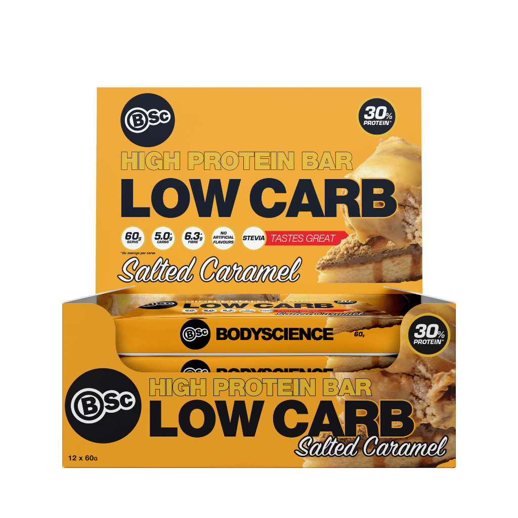 BSC ( Body Science ) configurable 12 x 60g Bars (1 Box) / SALTED CARAMEL Body Science - High Protein Low Carb Bar