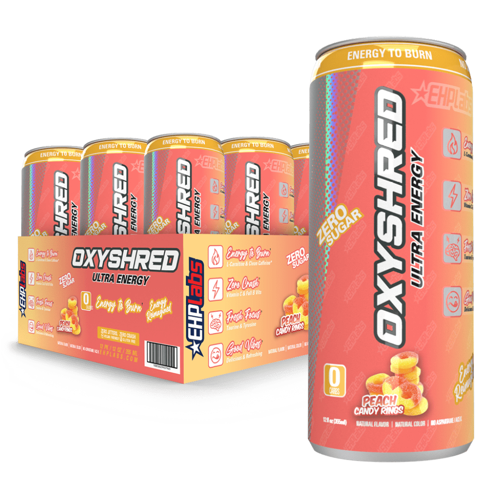 EHP Labs RTD 12 Pack / Peach Candy Rings OxyShred Ultra Energy RTD