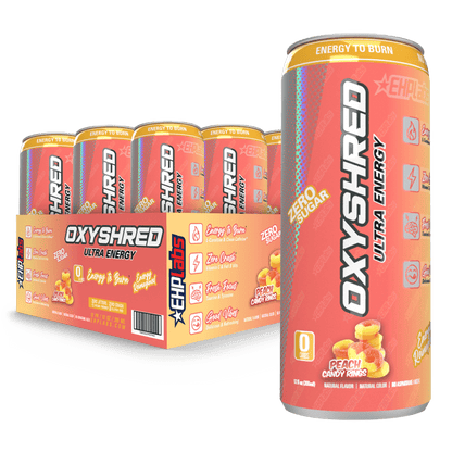 EHP Labs RTD 12 Pack / Peach Candy Rings OxyShred Ultra Energy RTD