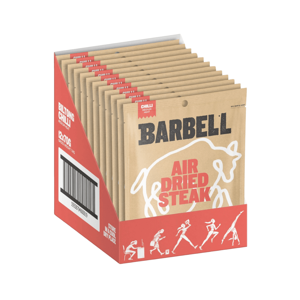 Barbell - Biltong Air Dried Steak & BBF-BILTONG-12x70g-Chill