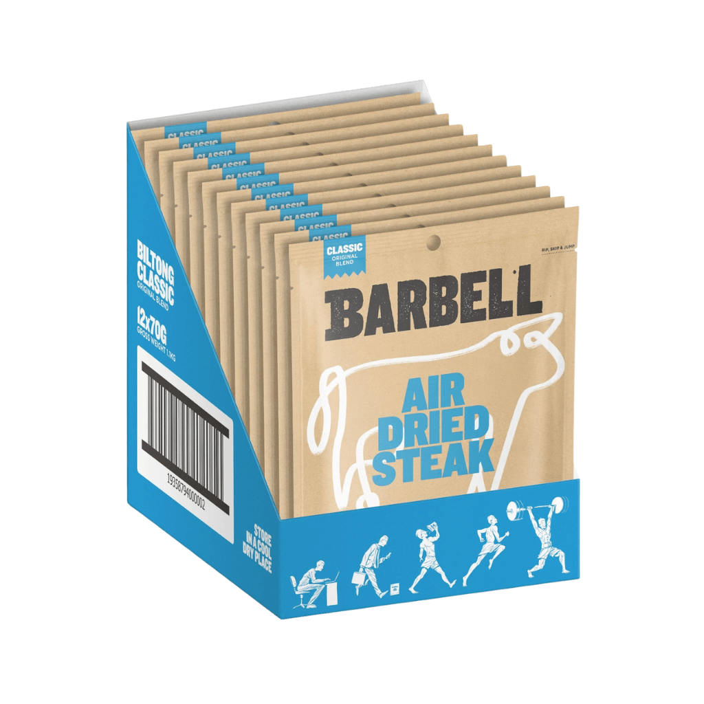Barbell - Biltong Air Dried Steak (1) & BBF-BILTONG-12x70g-Class