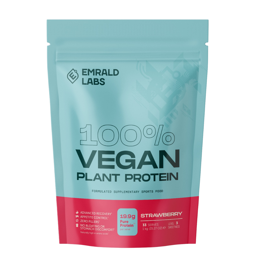 Emrald Labs - 100% Vegan Protein (5) & Emrald-100%-Veg-1kg-Straw