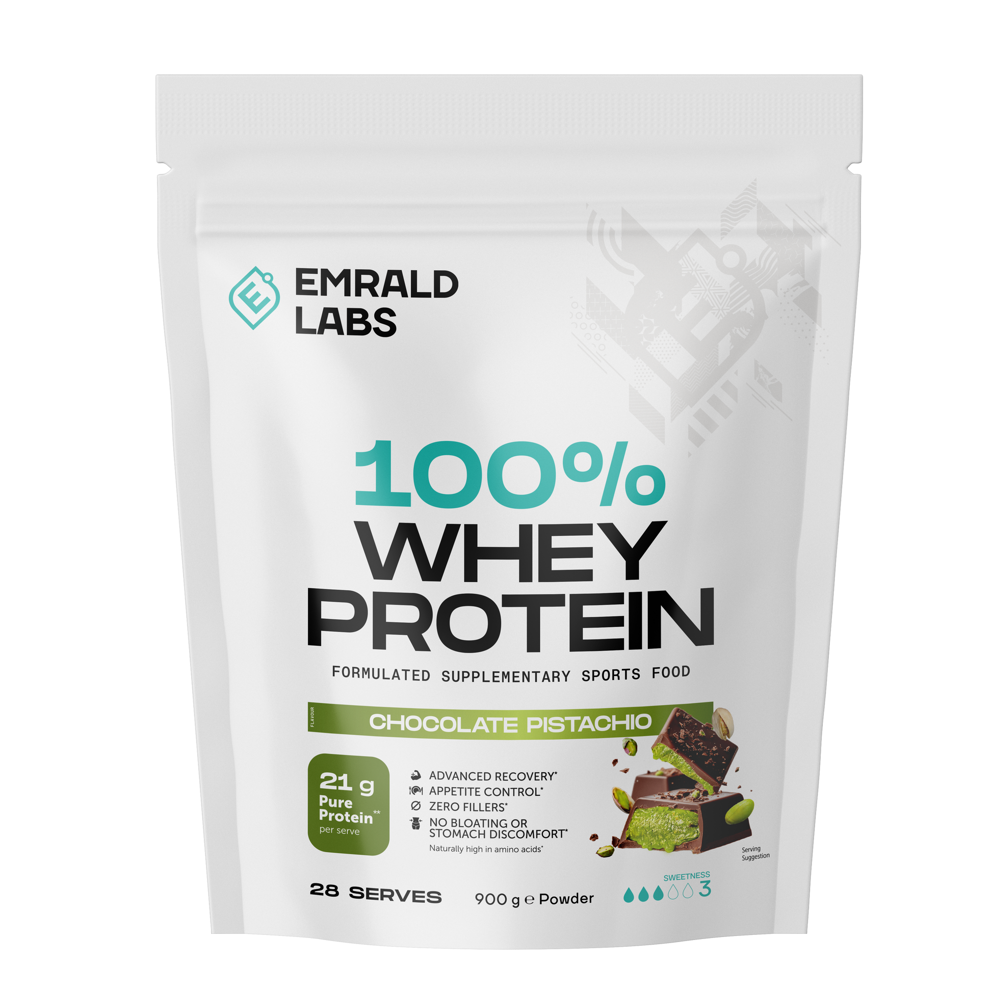 Emrald Labs - 100% Whey Protein (45) & Emrald-Whey-908g-ChcPst