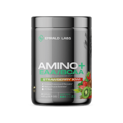 Emrald Labs - Amino+ EAA/BCAA & EMRALD-Amino+-60Srv-Straw