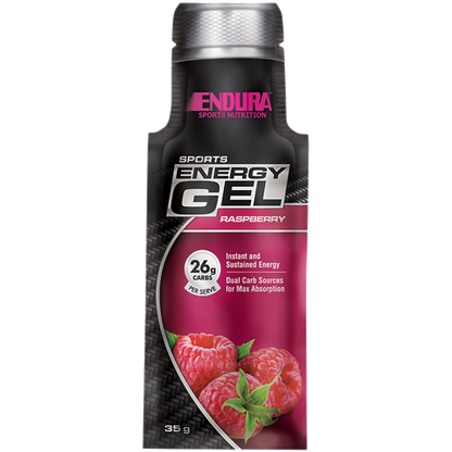 Endura - Sports Gel (2) & Endura-SportsEnergyGel-20x35gSatchets--Raspberry
