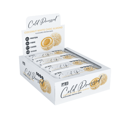 Fibre Boost - Cold Pressed Protein Bar (20) & FIBREBOOST-Cold-Press-Bar-Box12-WhiteChocAl