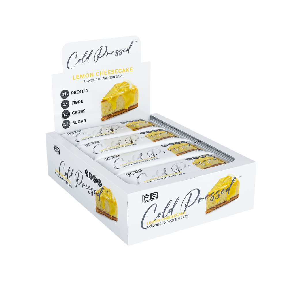 Fibre Boost - Cold Pressed Protein Bar (22) & FIBREBOOST-Cold-Press-Bar-Box12-LemonCh