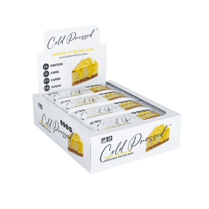 Fibre Boost - Cold Pressed Protein Bar (22) & FIBREBOOST-Cold-Press-Bar-Box12-LemonCh