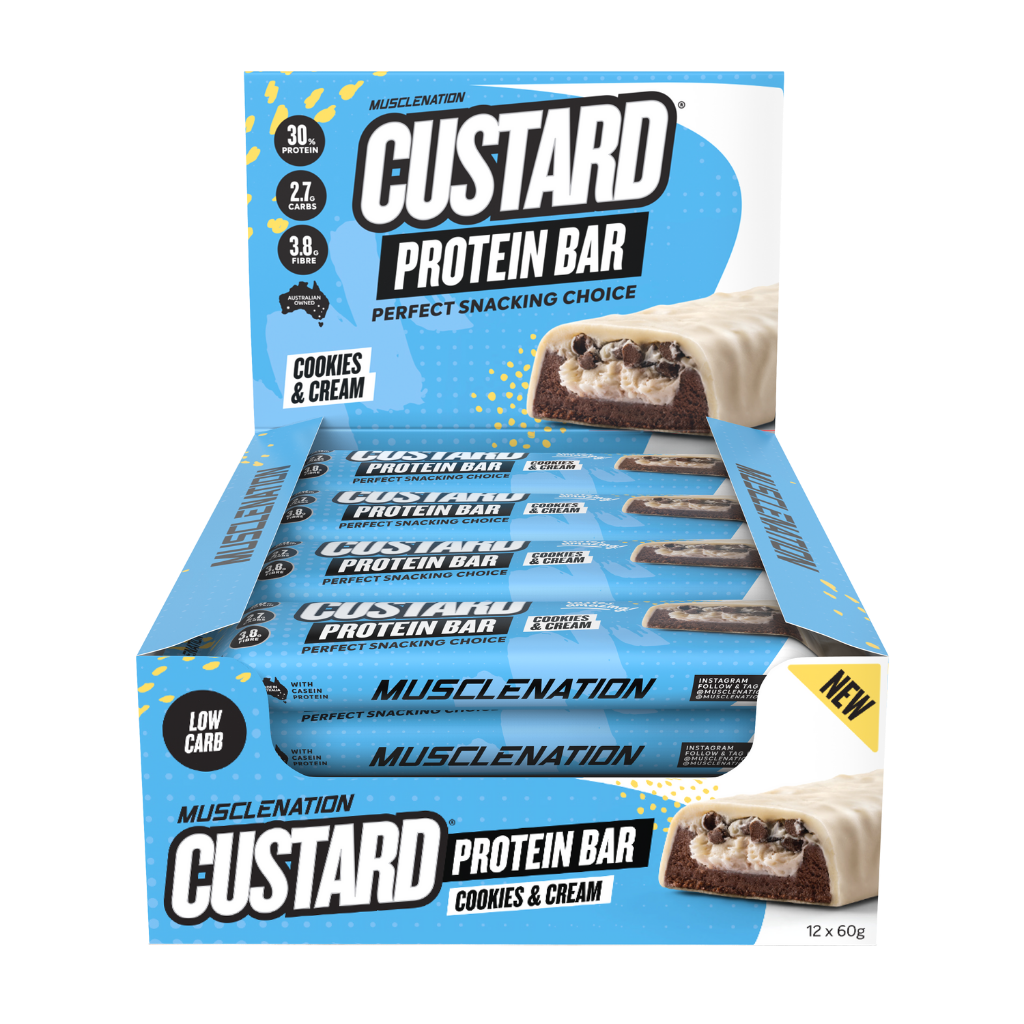 Muscle Nation - CUSTARD PROTEIN BAR (5) & MN-BAR-BOX12-CC