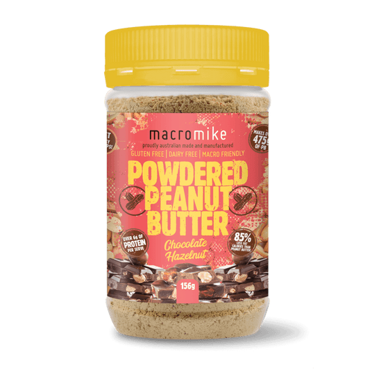 Macro Mike - PB+ Powdered Peanut Butter & MacroMike-PB+-156g-Orig & MacroMike-PB+-156g-ChocHaz