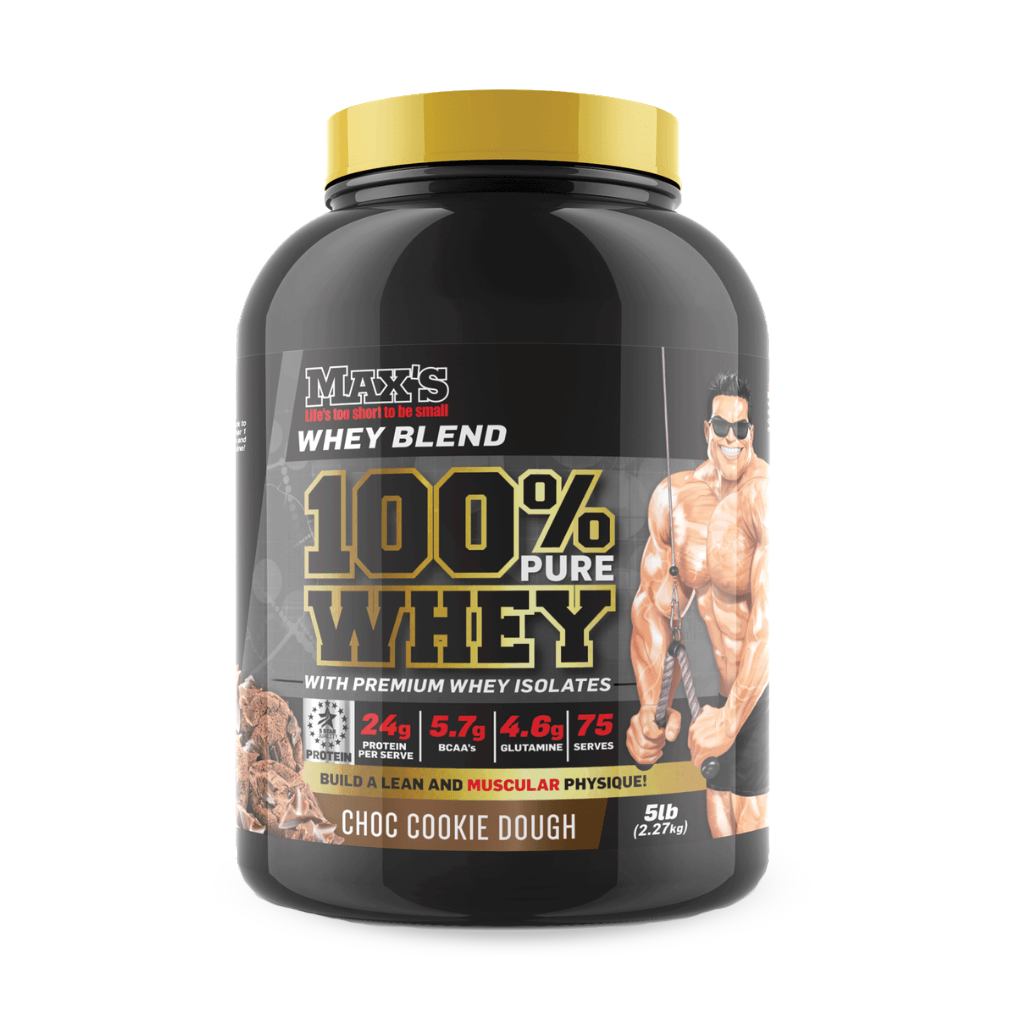 Max's - 100% Pure Whey Protein & MAX-100%-Whey-2.27kg-Choc