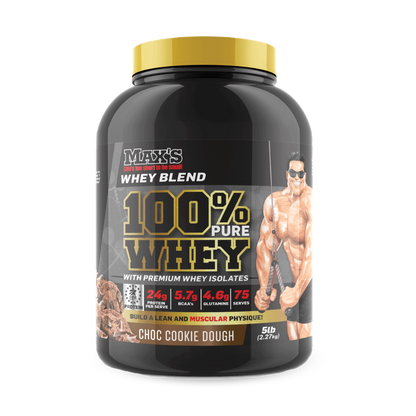 Max's - 100% Pure Whey Protein & MAX-100%-Whey-2.27kg-Choc