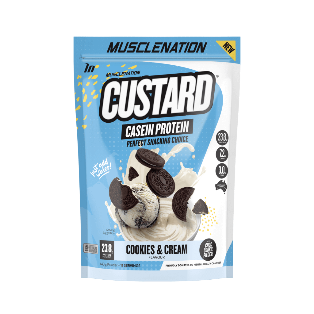 Muscle Nation - CUSTARD CASEIN (15) & MUSCLENATION-CASEIN-440g-Cook