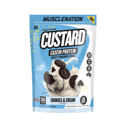 Muscle Nation - CUSTARD CASEIN (15) & MUSCLENATION-CASEIN-440g-Cook