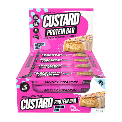 Muscle Nation - CUSTARD PROTEIN BAR & MN-BAR-BOX12-Birthday