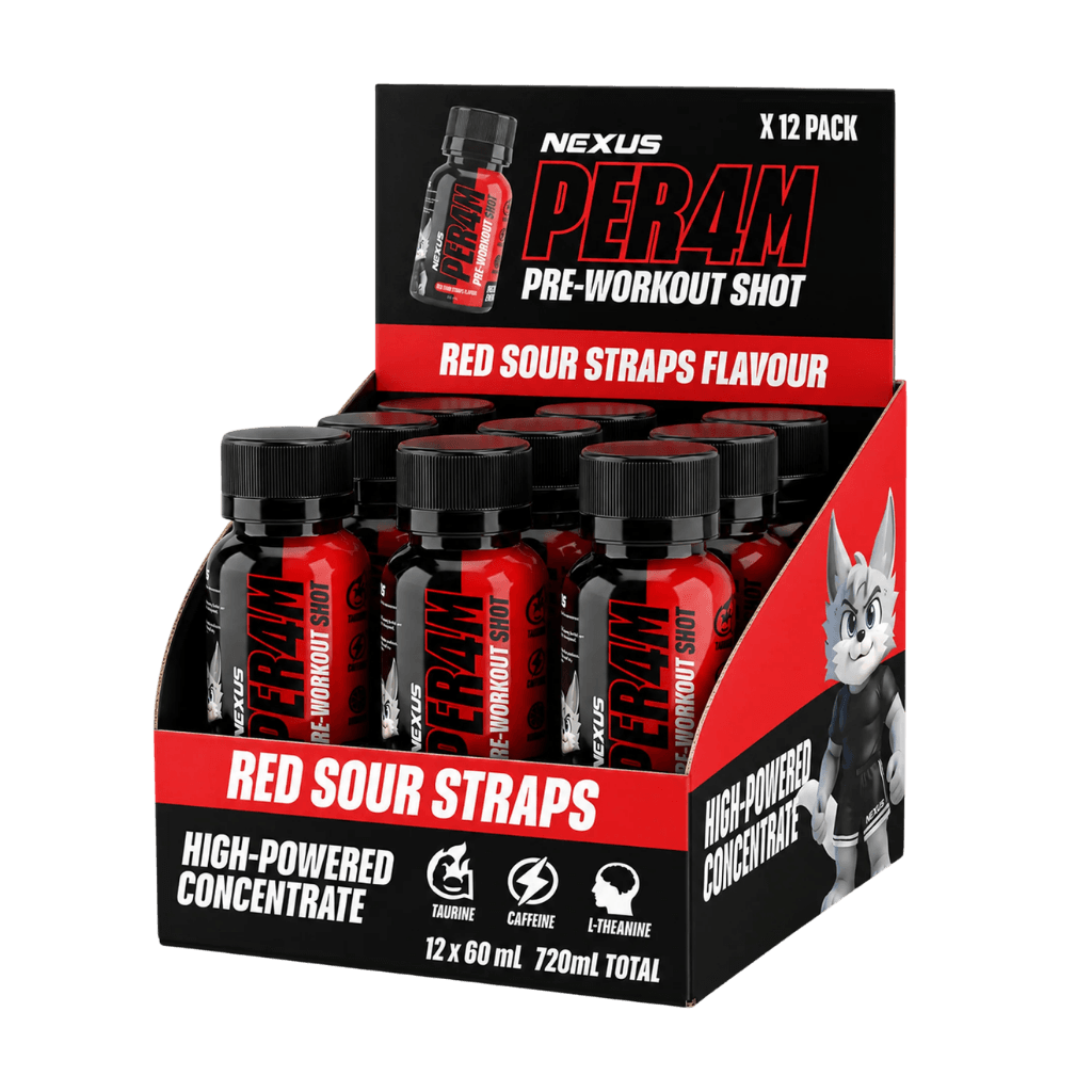 Nexus - Per4m Pre Workout Shots & NEXUS-Per4m-Pre-Shot-12box-RedSour