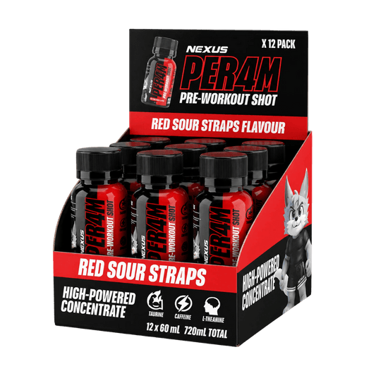 Nexus - Per4m Pre Workout Shots & NEXUS-Per4m-Pre-Shot-12box-RedSour