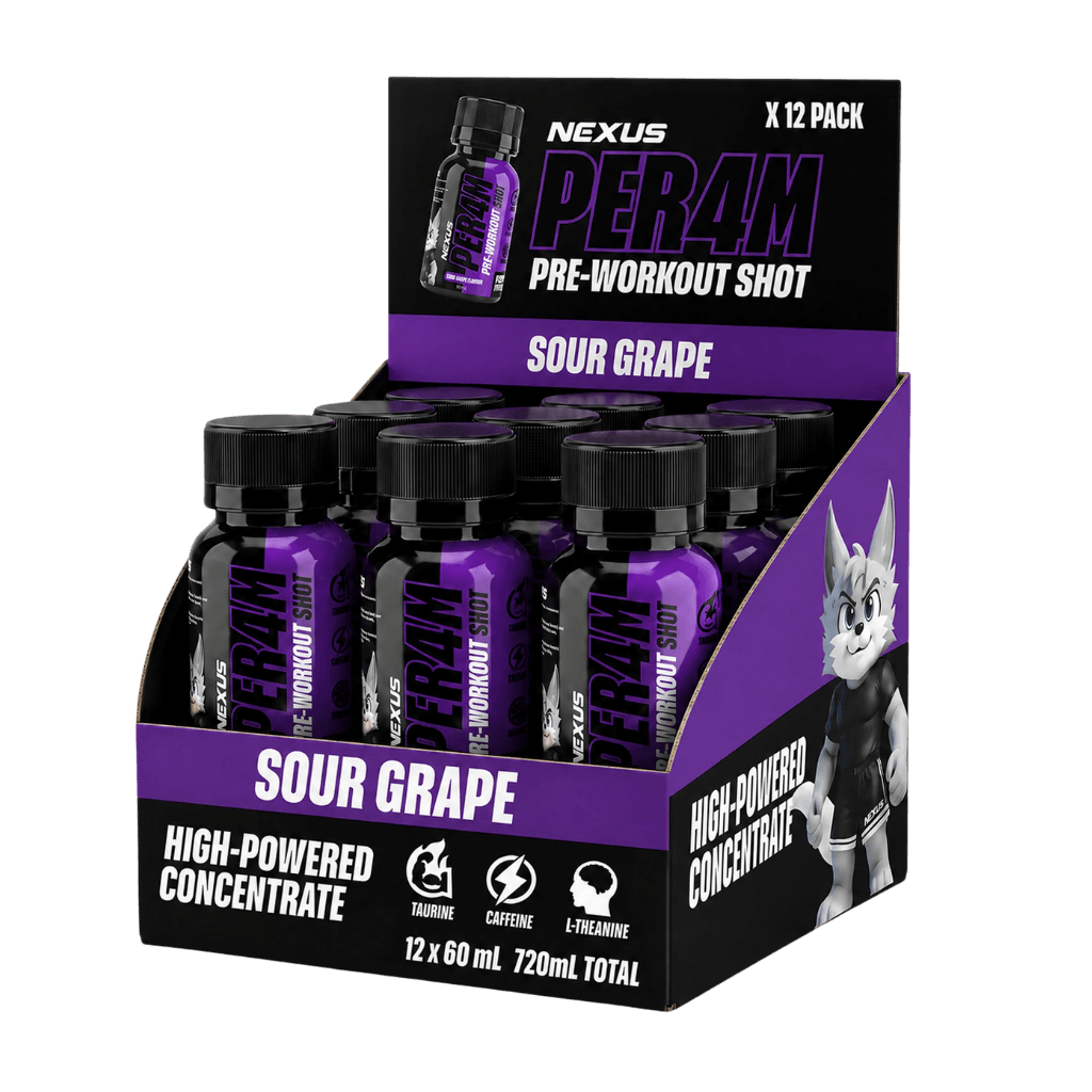 Nexus - Per4m Pre Workout Shots (2) & NEXUS-Per4m-Pre-Shot-12box-Grape