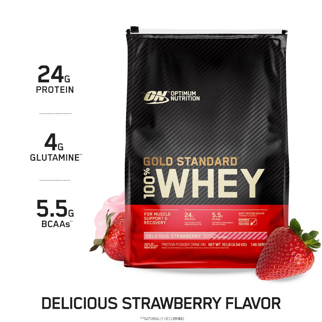 Optimum Nutrition - Gold Standard 100% Whey (17) & ON-GSW-100%-10lb-ST