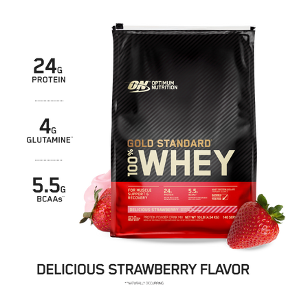 Optimum Nutrition - Gold Standard 100% Whey (17) & ON-GSW-100%-10lb-ST