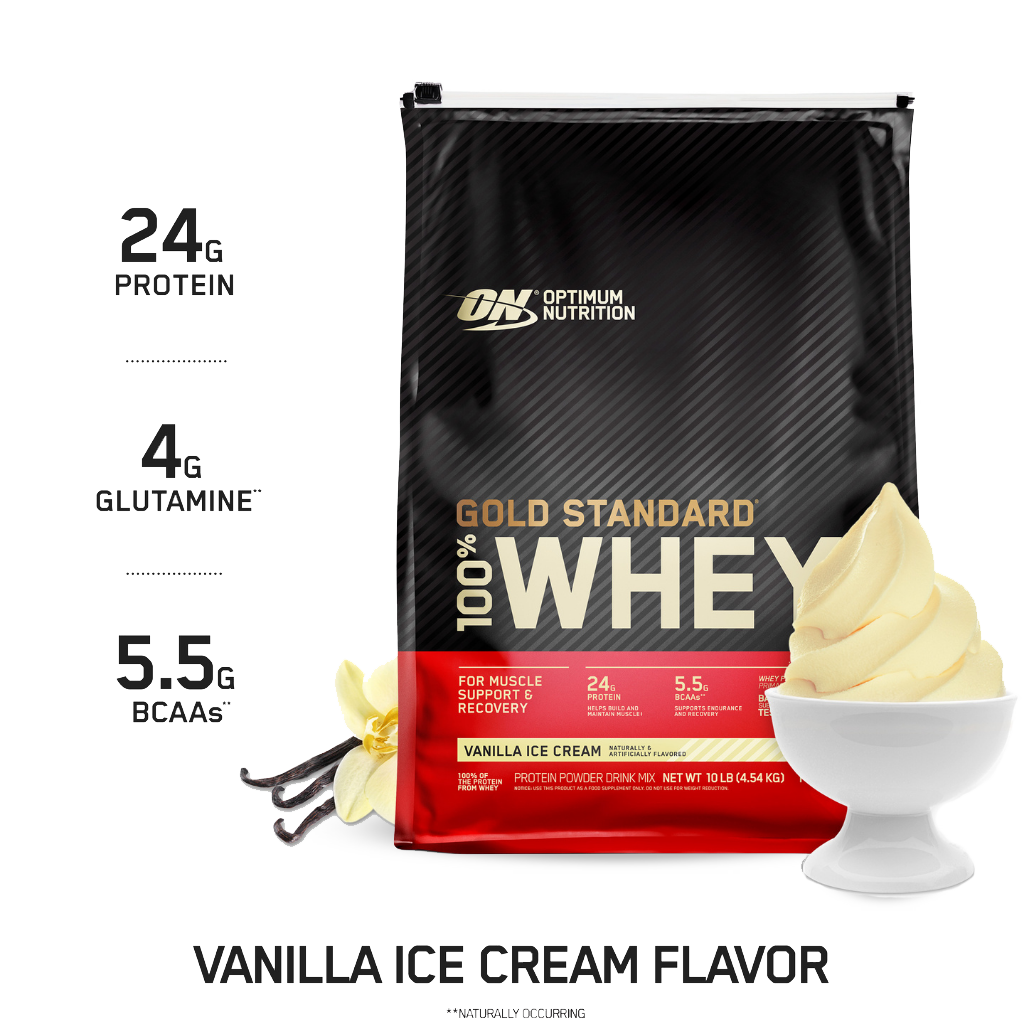 Optimum Nutrition - Gold Standard 100% Whey (18) & ON-GSW-100%-10lb-V