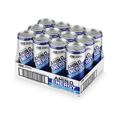 Amino Energy + Electrolyte Sparkling Can (4) & ON-AE+E-SPARKLING-BOX-BLUE