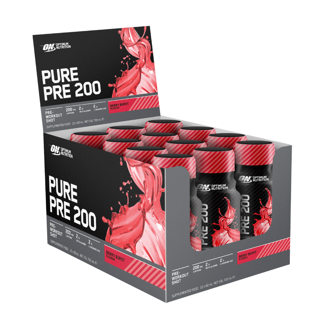 Optimum Nutrition Pure  Pre 200 & ON-PURE-PRE-200-12x60ml-BERRY