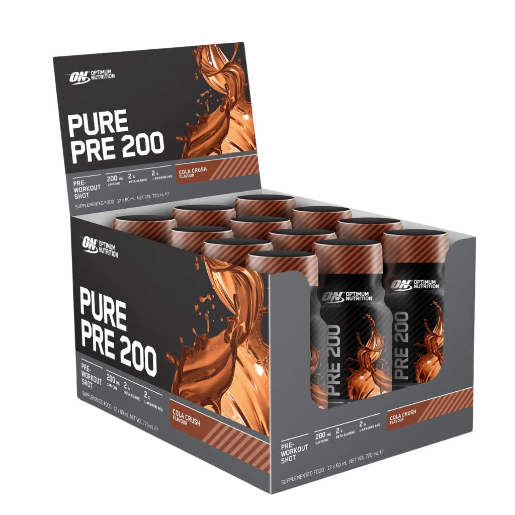 Optimum Nutrition Pure  Pre 200 (2) & ON-PURE-PRE-200-12x60ml-COLA
