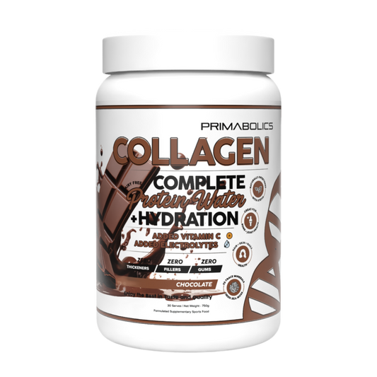 Primabolics Collagen Protein Water & PRIMABOLICS-COLLAGEN-750g-Choc