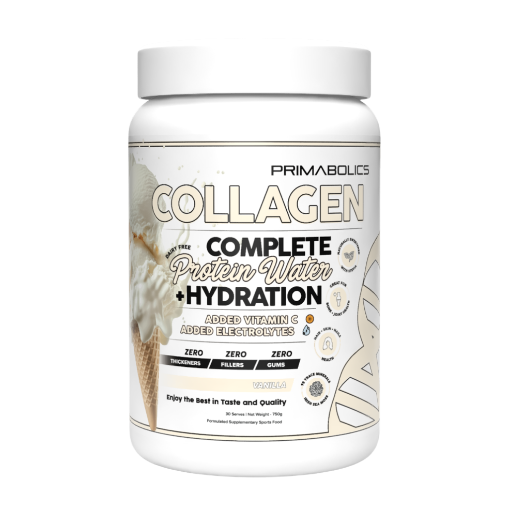 Primabolics Collagen Protein Water (3) & PRIMABOLICS-COLLAGEN-750g-Van