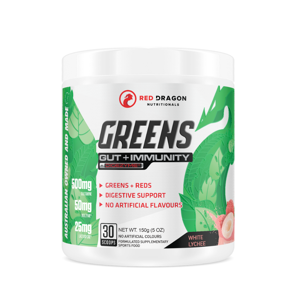 Red Dragon - Greens | Gut + Immunity (3) & SCN-GRNS-30SRVS-Lychee