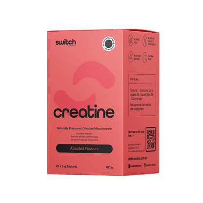 Switch Nutrition - Flavoured Creatine Monohydrate Box & SWITCH-Flav-Crea-20SrvBOX-Asst