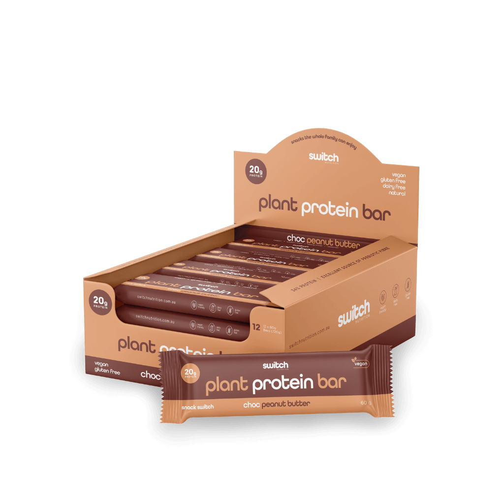 Switch Nutrition - PLANT PROTEIN BAR (1) & SwitchNutrition-Snack-Switch-Box12-ChocPeanutBut