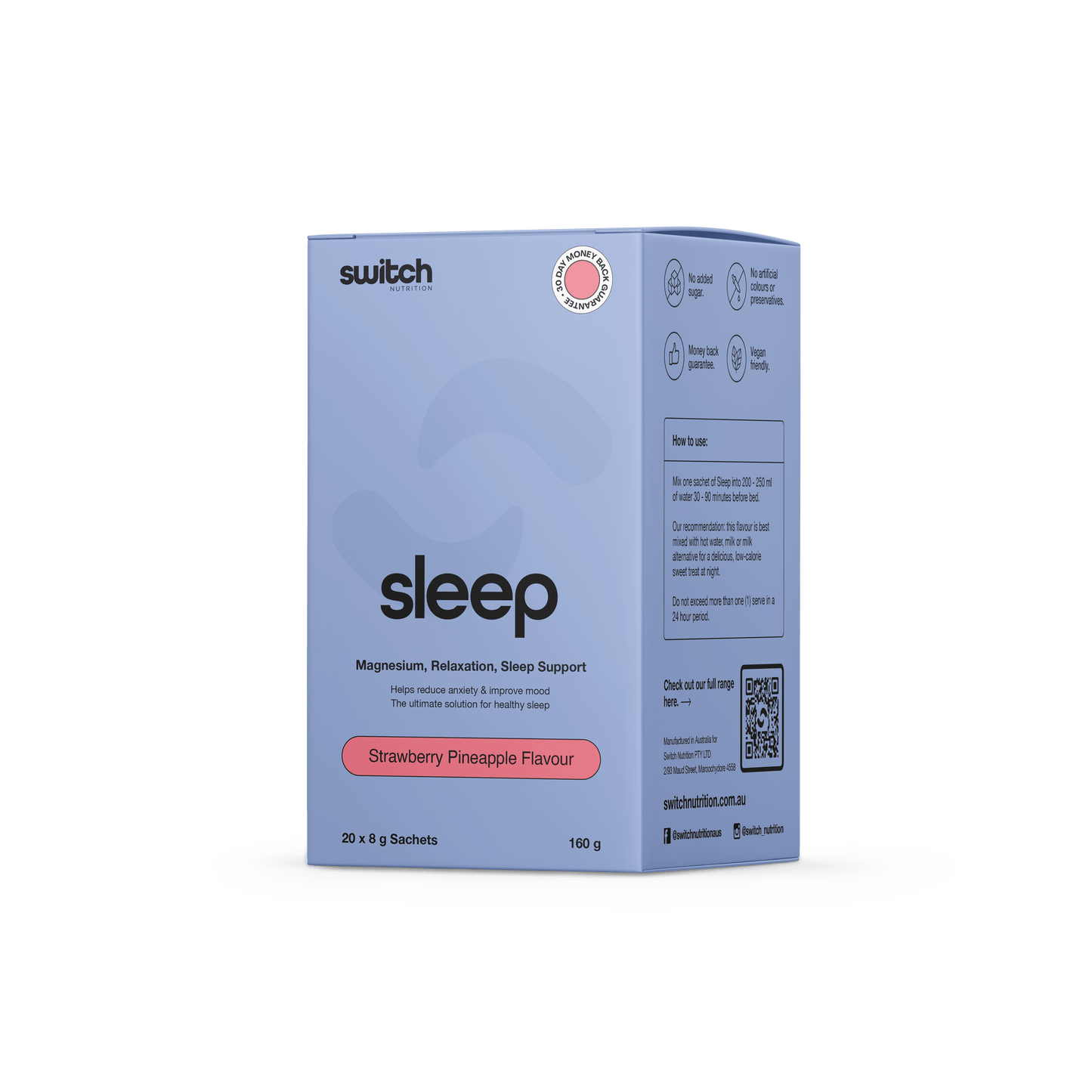 Switch Nutrition - Sleep Sachet Box (1) & SWITCH-SLEEP-SACH-20x8g-StrPin