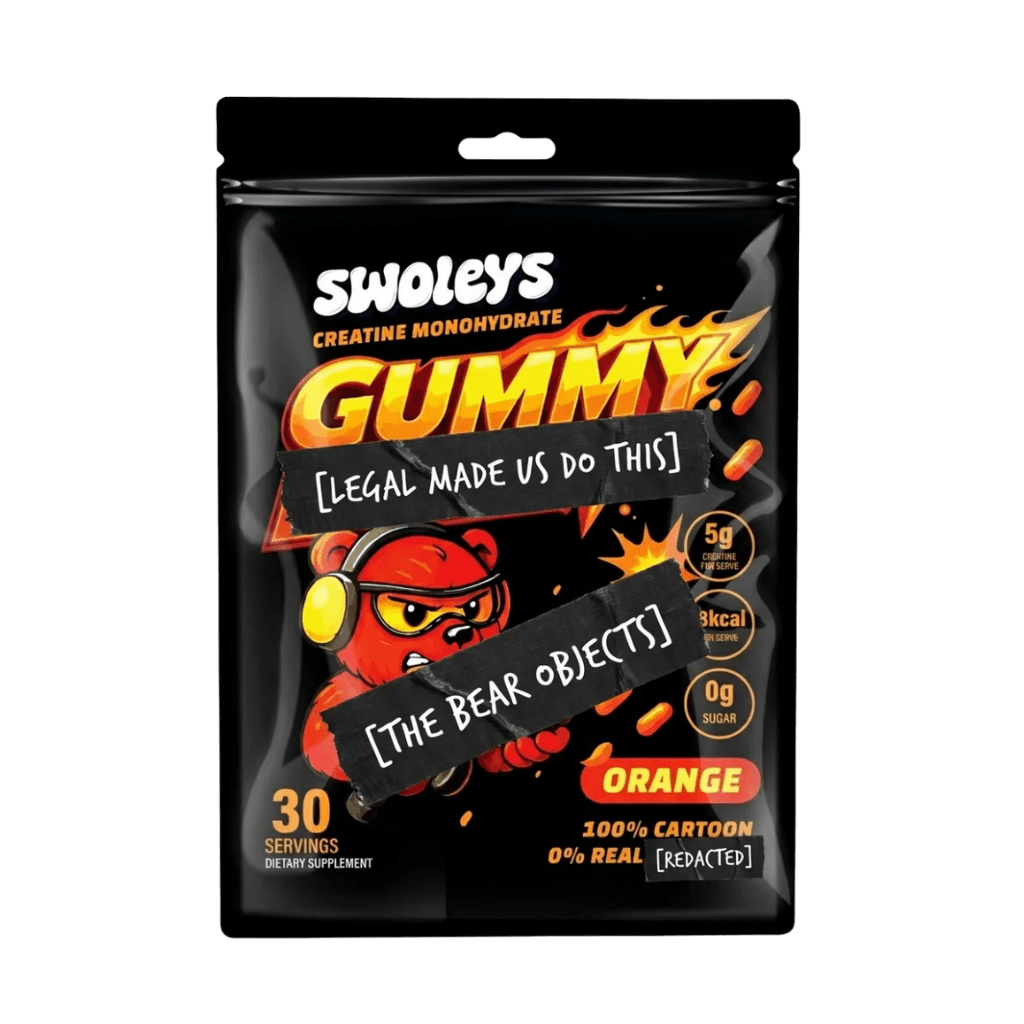 Swoleys - Creatine Monohydrate Gummy Bears & SWOLEYS-CREA-GUM-BULL-30SRV-Orgne