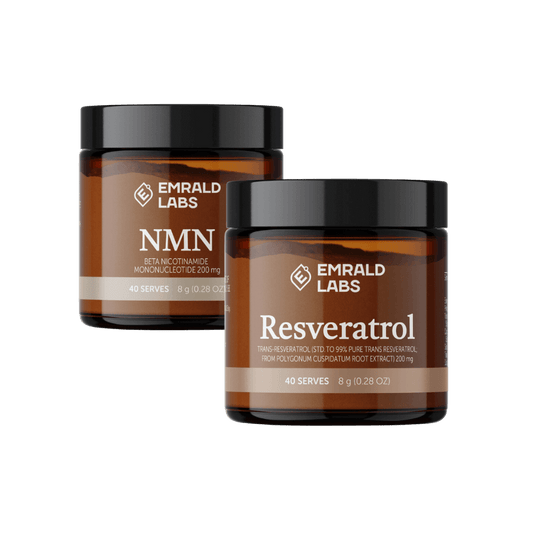 Emrald Labs - Resveratrol & NMN Bundle-Stacks-Emrald Labs-Resveratrol Powder 40 Serves-NMN Powder 40 Serves-SuppsRUs