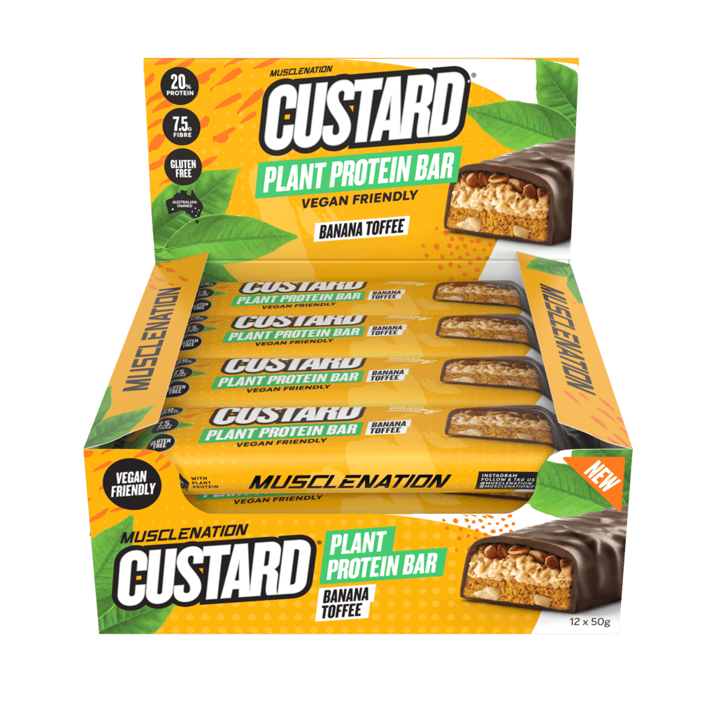 Muscle Nation configurable 12 x 50g Bars / BANANA TOFFEE Muscle Nation - CUSTARD PLANT PROTEIN BAR