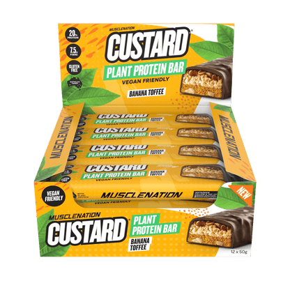 Muscle Nation configurable 12 x 50g Bars / BANANA TOFFEE Muscle Nation - CUSTARD PLANT PROTEIN BAR