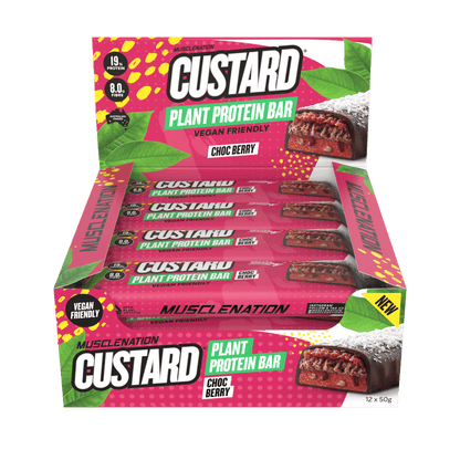 Muscle Nation configurable 12 x 50g Bars / CHOC BERRY Muscle Nation - CUSTARD PLANT PROTEIN BAR