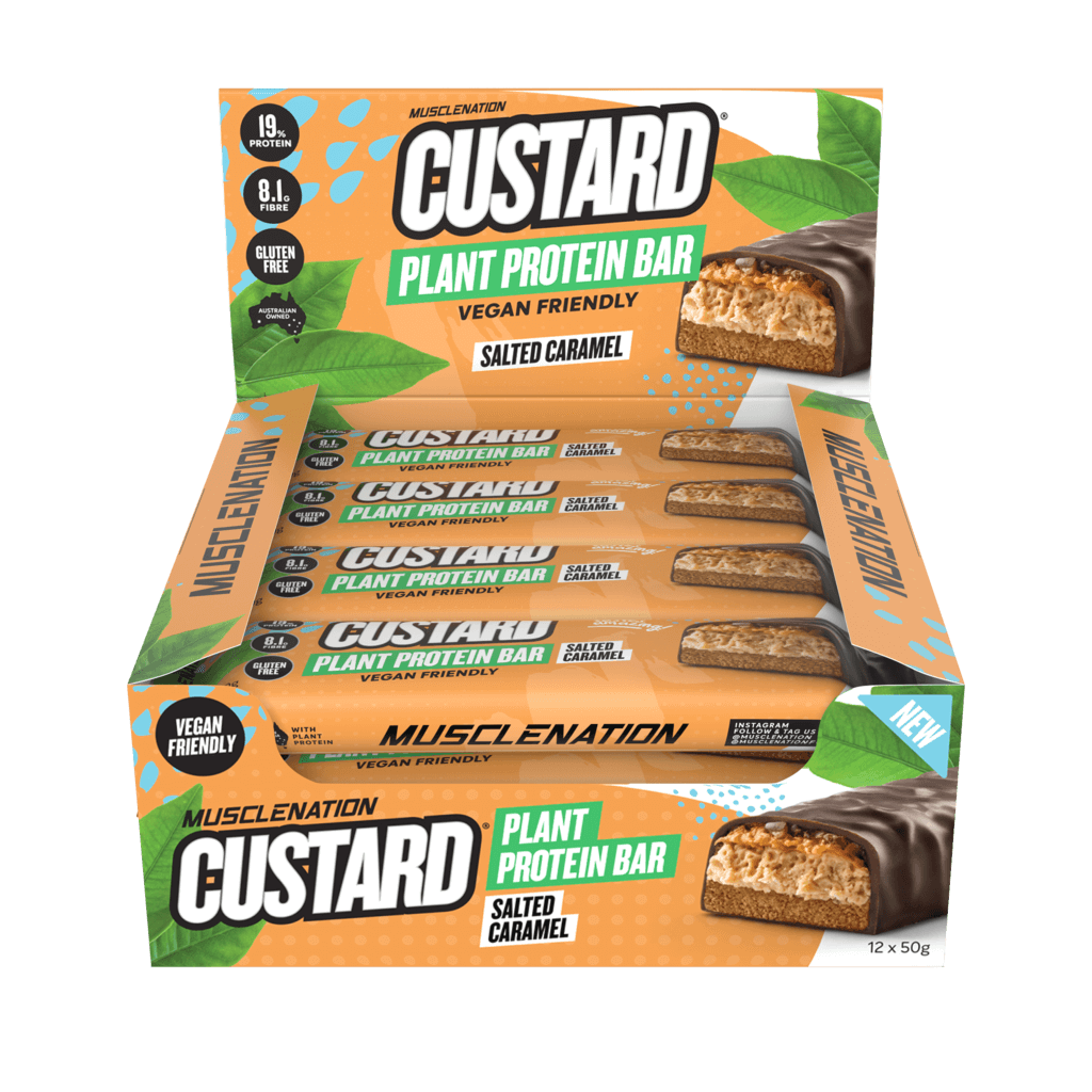 Muscle Nation configurable 12 x 50g Bars / SALTED CARAMEL Muscle Nation - CUSTARD PLANT PROTEIN BAR